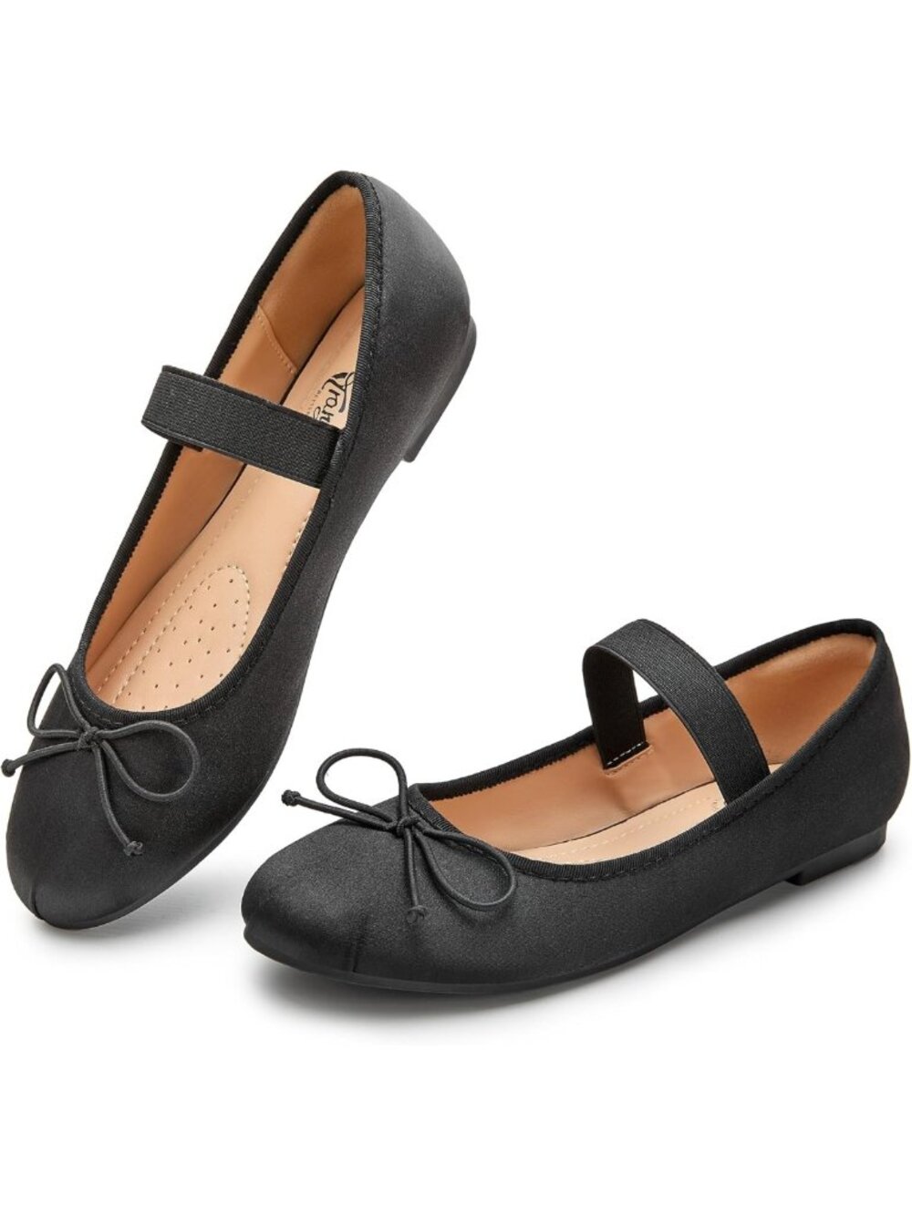 Cute Bowknot Round Toe Ballet Flats with Elastic Strap - Comfortable Mary Jane